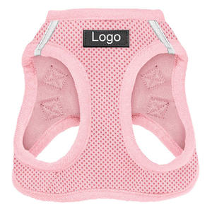 สายรัดสุนัขน่ารักใหม่สีชมพูสำหรับสุนัขขนาดใหญ่ใส่ได้พอดีไม่ดึงสายจูงหมาเท็ดดี้เสื้อกั๊กที่แข็งแรงติดโลโก้ได้ตามต้องการ - Product Image 1