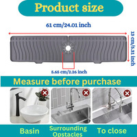 Alas Silikon Ekstra Panjang untuk Wastafel dengan Tulang Punggung yang Diperkuat, Alas Pengatur Keran untuk Penyimpanan Spons, Sabun, dan Lap Cuci Piring