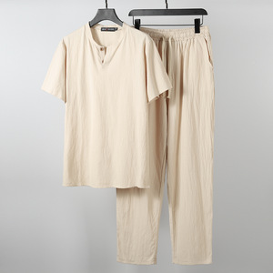 Abbigliamento estivo camicia da uomo <span class=keywords><strong>e</strong></span> Set <span class=keywords><strong>corto</strong></span> cotone cotone completo Chemise Et Short Pour Hommes Shorts Set Costume Pour Hommes - Product Image 6