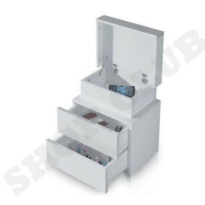NEW <strong>Tables</strong> <strong>Side</strong> <strong>Table</strong> 3 Drawers RGB LED High <strong>Gloss</strong> Nightstand White <strong>Black</strong> - Product Image 4