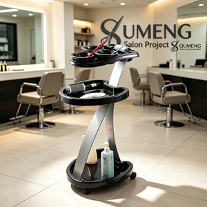 Carrito de Peluquería Z Salon para Tintes y Permanentes, con Recipientes para Tintes, Ruedas de Nylon Antienredos, Estructura de Plástico, Moderno, para Spa, Hotel, Barbería - Product Image 1