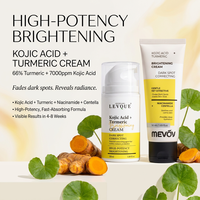 Crème Visage Éclaircissante OEM Correctrice de Taches Sombres à l'Acide Kojique 66%, Curcuma, Niacinamide et Vitamine C - Soin de la Peau