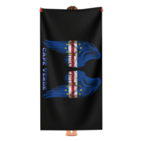 Serviette de plage en microfibre personnalisée en gros, drapeau Cap-Vert et drapeau américain, séchage rapide, absorbante, haute qualité