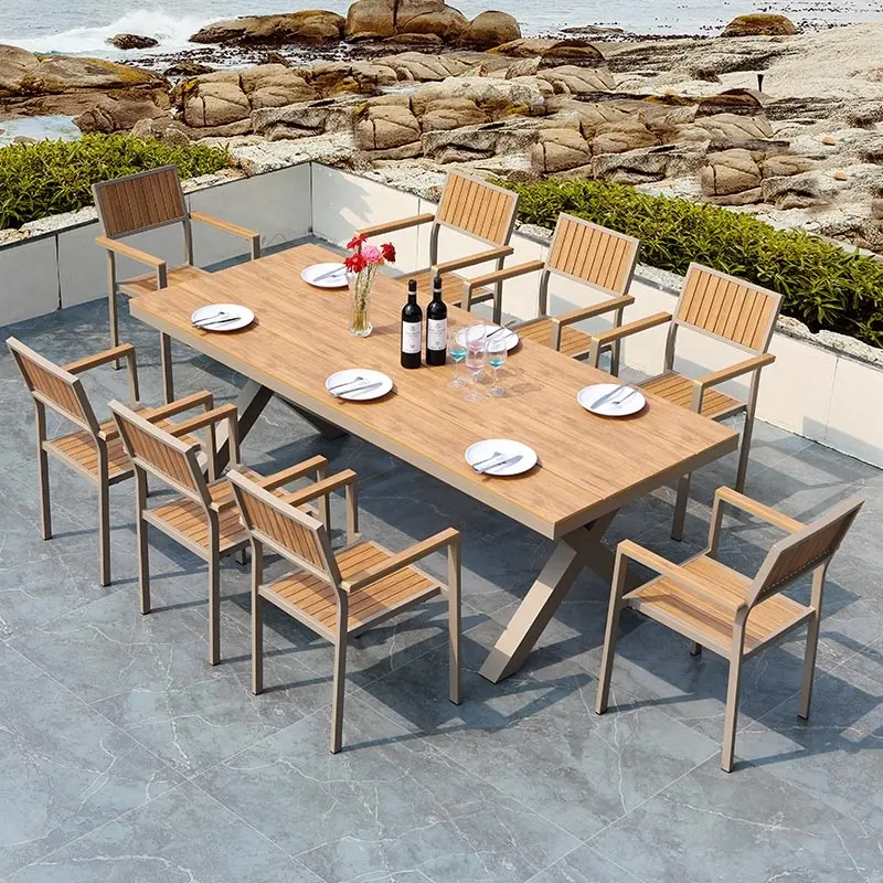 Nieuwe Stijl Buiten Tuintafels En Stoelen Buiten Eettafel En Charis Voor Aluminium Terras Restaurant Meubelen Metaal