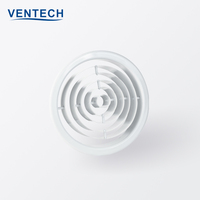 Diffuseur en aluminium moderne réglable en forme d'anneau pour plafond de bâtiment commercial et aéroport, système CVC