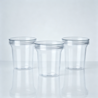 Bocaux à dessert en plastique PET transparent de qualité alimentaire avec couvercle à vis, personnalisables avec logo, pour bonbons, parfaits, poudings, yaourts et gâteaux