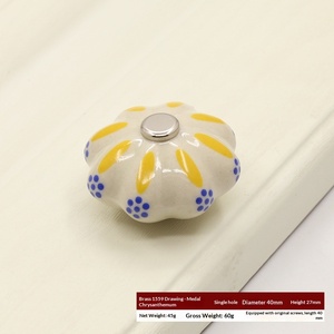 Tiradores <span class=keywords><strong>de</strong></span> Cerámica para Muebles, Pintados a Mano, <span class=keywords><strong>de</strong></span> Porcelana, con un Solo Orificio, para Gabinetes <span class=keywords><strong>de</strong></span> Cocina, Cómodas y Decoración del Hogar - Product Image 4