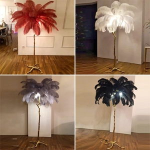 Branche d'arbre Standing Tall Éclairage Moderne Autruche Plume <span class=keywords><strong>Lampadaire</strong></span> - Product Image 6