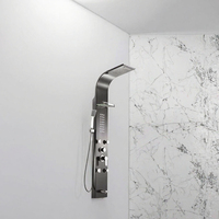 Panneau de douche en acier inoxydable 304 avec jets pluie et cascade, système de douche mural pour salle de bain