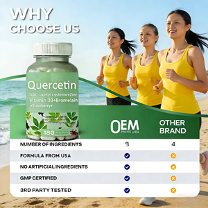 Suplemen Kapsul Antioksidan Alami OEM 8 1 <span class=keywords><strong>Quercetin</strong></span>, <span class=keywords><strong>Bromelain</strong></span>, Vitamin C, Zinc, NAC, Elderberry untuk Kesehatan Imunitas Dewasa - Product Image 3