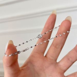 Dylam Simplicity Design High Jewelry 925 Silver Tarnish Free Solitaire D VVS1 Moissanite Stone Pendant Link Chain <b>Bracelets</b> - Product Image 3