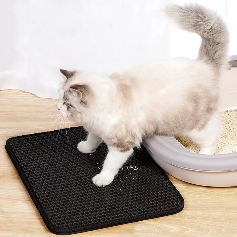 Factory Wholesale Waterproof Double Layers Litter Pads EVA Cat Pet Litter Trapper Mats For Cat Cleaning Customized Shape