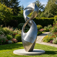 Custom Stainless Steel Sculpture Outdoor Metal Art Hollow Cutout Modern Abstract for City Plaza Landscape Decoration Project