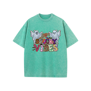 Halloween <span class=keywords><strong>Element</strong></span> DTF impreso hombres camisetas de manga corta creativa nueva letra dibujos animados impreso Unisex cuello redondo gota debería <span class=keywords><strong>camiseta</strong></span> - Product Image 4