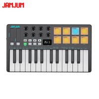 Cross-border 25-key MIDI Keyboard Professional Electronic Music Controller Smart and Portable Composition Drum Pad ABS Material