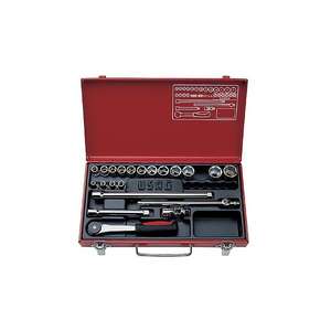 USAG - U06130026 Assortiment dans un boîtier en tôle d'acier avec douilles bihexagonales et cliquet de 3/8 ''(16 pièces) ENSEMBLES DE CLIQUET ET DE DOUILLES - Product Image 1