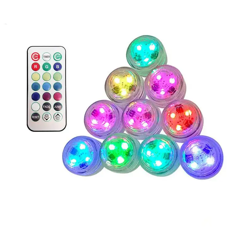 Mini-LED-Tauch leuchten mit Remote RGB Multi color IP68 Wasserdichte Unterwasser-Tee licht batterie Angetrieben für Vase Pool Pond