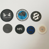 Étiquette NFC en tissu tissé thermocollante, puce NTAG424, lavable, pour vêtements, carte d'accès RFID, étiquette textile