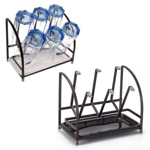 Mostrador de cocina, tendedero <span class=keywords><strong>Vertical</strong></span> para botellas, botella de agua de vidrio, taza, soporte para tazas de café, organizador para encimera con bandeja de drenaje - Product Image 1