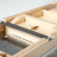 Mandoline à trancher réglable pour oignon et pomme de terre, avec protège-main, en bois massif et plastique, invention brevetée, robot culinaire manuel de cuisine