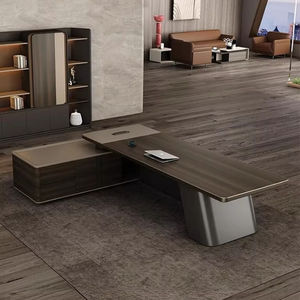 โต๊ะผู้บริหารแบบมีที่จัดเก็บเฟอร์นิเจอร์โต๊ะเจ้านายหรูหราทันสมัยพร้อมตู้เก็บของ - Product Image 4