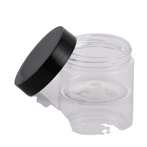 Custom 100Ml 200Ml 8Oz 300Ml 12Oz 500Ml White Black Amber Wide Mouth Cosmetic <b>Containers</b> <b>Plastic</b> Pet Jar With Aluminum Lid - Product Image 3