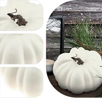 Grande décoration de citrouille d'Halloween en mousse plastique blanche de 8,2 pouces pour fêtes, Noël, maison, Thanksgiving, intérieur et extérieur