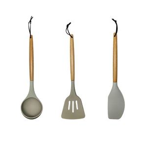 BPA Free Eco-Friendly Kitchen Cookware Modern Design Wooden Handle Spatula Set - Product Image 2