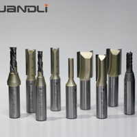 Juego de fresas rectas CNC para trabajar la madera, fresas de ranurar con punta de carburo de tungsteno, recubrimiento de titanio nano azul TiCN para routers CNC portátiles