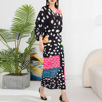 Jupe d'été plissée Miyake Plus Size Loose Long Skirt Wedding Easter Party Bouncing Polka-dot Casual Elegant Dresses Women