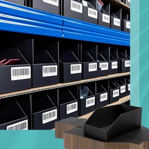 Contenedores de Almacenamiento de Cartón, Cajas Abiertas con Parte Superior Abierta, Organizadores de Estantes de Cartón Corrugado Negro para Despensa, Piezas, Garaje, Refrigerios, Botellas, Latas - Product Image 4