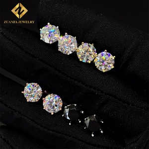 <span class=keywords><strong>Orecchini</strong></span> a perno <span class=keywords><strong>da</strong></span> 7,5 mm in argento sterling 925 con diamante VVS D Moissanite a 6 griffe, collana con pendente, gioielli <span class=keywords><strong>da</strong></span> <span class=keywords><strong>uomo</strong></span> e donna, <span class=keywords><strong>orecchini</strong></span> a perno Hip Hop - Product Image 2