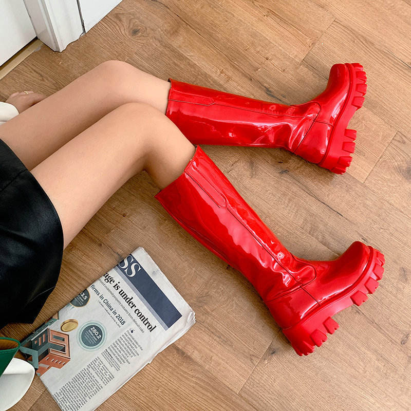 Waterproof Knee High Boots Wide Calf Chunky Heel Style