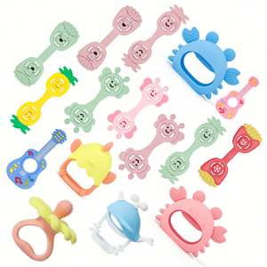 ยางกัดซิลิโคนสำหรับเด็กทารกที่กัดเล่นเพื่อบรรเทาความเครียดรูปลูกเจี๊ยบเพื่อความสนุกสนานสำหรับเด็กทารกพิมพ์โลโก้ - Product Image 1