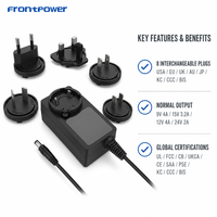Adaptateur secteur interchangeable 48W 9V6A/ 12V4A/ 15V3A/ 24V2A Prise US/EU/AU/UK/JP/KR/CN EN61558/ EN62368 pour appareils LoT