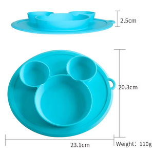 Offre Spéciale de qualité alimentaire drôle bébé Silicone plaque mignon <span class=keywords><strong>Mickey</strong></span> Mouse <span class=keywords><strong>forme</strong></span> Silicone plaque - Product Image 2
