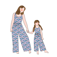 Combinaison d'été à bretelles pour filles, motif fibre de protéine de lait, style « Maman et moi », tenues assorties pour la famille