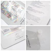 Sachet souple personnalisé en aluminium composite découpé au laser avec bec verseur pour masque capillaire spécialisé et détergent liquide