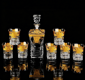Juego <span class=keywords><strong>de</strong></span> Decantadores <span class=keywords><strong>de</strong></span> Whisky con MOQ Bajo, Botella <span class=keywords><strong>de</strong></span> Cristal con Calcomanía Dorada Directo <span class=keywords><strong>de</strong></span> Fábrica <span class=keywords><strong>para</strong></span> Dropshipping y Venta Minorista - Product Image 2