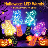 Baguette Lumineuse LED Musicale d'Halloween avec Musique d'Ambiance, Jouet Lumineux Fantôme Citrouille pour Accessoires de Jeu de Rôle d'Halloween