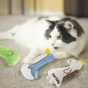 Cartoon Tier Design Interaktive Katze Katzenminze Spielzeug Lustig für Kätzchen Kitty Cat Kicker Zahnen Kauen Spielen