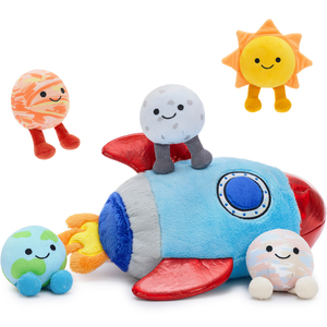 ชุดของเล่นตุ๊กตาจรวดอวกาศ 6-in-1 สไตล์ใหม่ สำหรับพัฒนาจินตนาการ ของขวัญวันเกิด ของชำร่วยงานเลี้ยงวันเกิด ของตกแต่งห้องเด็ก - Product Image 1