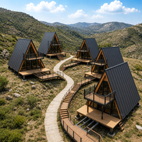 Maison préfabriquée modulaire en forme de A, 20 m², 40 m², chalet moderne de luxe pour projets de villégiature, Airbnb et retraites en camping