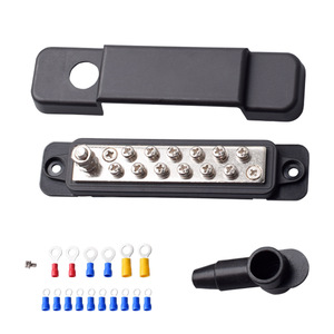 Barra de Distribución MoTuBike de 12 Posiciones 150A para Baterías de RV y Barcos, Rojo y Negro, 12V-48V - Product Image 2