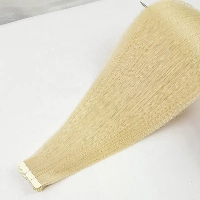 Wholesale grade 12a virgin Russian human remy tape in extensions virgin cuticle aligned PU protein glue hair extensions