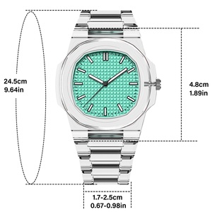 Reloj de Cuarzo para Hombre con Números Arábigos Clásicos, Material Plástico Transparente, Resistente al Agua, Venta al Por Mayor de Fábrica - Product Image 6