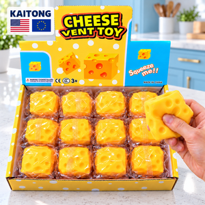 KAITONG Anti-Stress-Fingerspielzeug Sofort Lieferbar Erdnuss Bulk Sensorisches Quetsch-Käse-Squishies-Spielzeug - Product Image 1