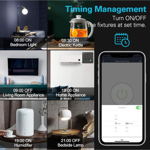 LEDEAST Tuya Smart WiFi Toma de pared Reino Unido Control de voz Monitoreo de energía <span class=keywords><strong>Enchufe</strong></span> inteligente con temporizador Control de aplicación remota Salida única - Product Image 6