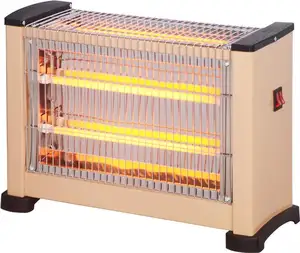 Elektrikli kuvars ısıtıcı kuvars, ısıtıcı 2 yüz 3 ısıtma 1500W emniyet ipucu-over anahtarı themostator fonksiyonu/