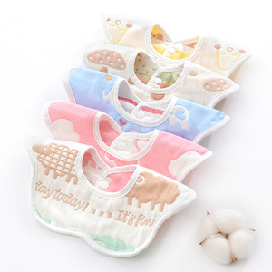 Baberos de muselina personalizados para bebé, Baberos de gasa de algodón de 6 capas, Baberos de muselina para bebé, venta al por mayor - Product Image 2